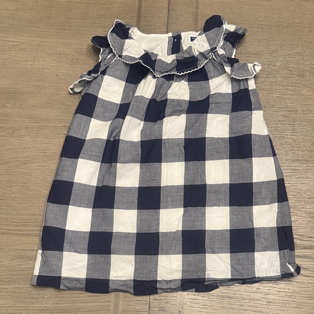 Navy and White Gingham Kids Dress
